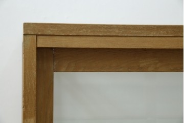 和製アンティーク　昭和レトロ　ナラ(楢)材　卓上　ロータイプ　シンプルなデザインで取り入れやすいガラスケース　(R-082371)