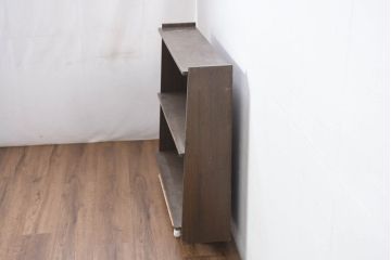 和製アンティーク　レトロで小振りな台形本棚(ブックシェルフ、収納棚、飾り棚、陳列棚、書棚)(R-082375)