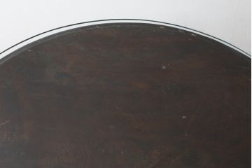 和製アンティーク　最高級の上手物!!　図録級!!　大正ロマン　総欅(ケヤキ)材　天板一枚板　凝ったデザインのラウンドテーブル(2人掛け、4人掛け、ダイニングテーブル、丸テーブル、食卓)(R-082377)