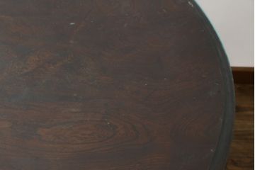和製アンティーク　最高級の上手物!!　図録級!!　大正ロマン　総欅(ケヤキ)材　天板一枚板　凝ったデザインのラウンドテーブル(2人掛け、4人掛け、ダイニングテーブル、丸テーブル、食卓)(R-082377)