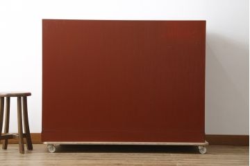 中古　特注!!　最高級の漆塗り　曙塗り(あけぼのぬり)が施された加茂総桐タンス(根來塗り、根来塗り、ねごろぬり、和箪笥、和たんす、和タンス、桐たんす、整理箪笥、衣装箪笥、引き出し、サイドチェスト)(定価約130万円)(R-082381)