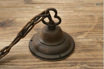 和製アンティーク　大型　ブラケットが良いね!使い込まれた質感が味わい深い天井照明(吊り下げ照明、ペンダントライト)(R-082384)