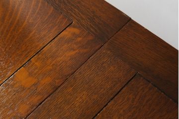 イギリスアンティーク　オーク材　バルボスレッグが存在感のあるドローリーフテーブル(エクステンションテーブル、カフェテーブル、コーヒーテーブル、ダイニングテーブル、食卓、4人掛け、6人掛け、英国)(R-082399)
