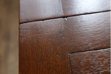 イギリスアンティーク　オーク材　バルボスレッグが存在感のあるドローリーフテーブル(エクステンションテーブル、カフェテーブル、コーヒーテーブル、ダイニングテーブル、食卓、4人掛け、6人掛け、英国)(R-082399)