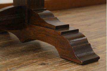 イギリスアンティーク　オーク材　バルボスレッグが存在感のあるドローリーフテーブル(エクステンションテーブル、カフェテーブル、コーヒーテーブル、ダイニングテーブル、食卓、4人掛け、6人掛け、英国)(R-082399)