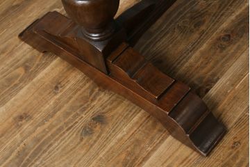 イギリスアンティーク　オーク材　バルボスレッグが存在感のあるドローリーフテーブル(エクステンションテーブル、カフェテーブル、コーヒーテーブル、ダイニングテーブル、食卓、4人掛け、6人掛け、英国)(R-082399)