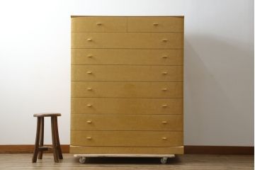 中古　美品　松創(MATSUSO・マツソウ)　バーズアイメープル　洗練された佇まいが魅力的なチェスト(サイドチェスト、引き出し、衣類箪笥、整理箪笥、収納箪笥)(定価推定約120万円)(R-082404)