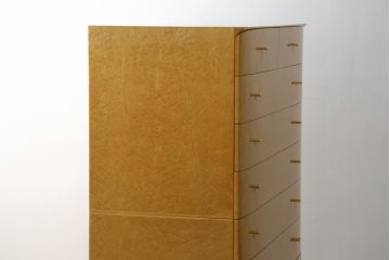 中古　美品　松創(MATSUSO・マツソウ)　バーズアイメープル　洗練された佇まいが魅力的なチェスト(サイドチェスト、引き出し、衣類箪笥、整理箪笥、収納箪笥)(定価推定約120万円)(R-082404)
