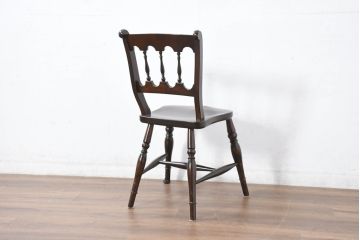 中古　松本民芸家具　#49型Aワイコムチェア　落ち着いた色味と滑らかな質感が美しいダイニングチェア(アームレスチェア、板座チェア、椅子、イス)(定価約11万円)(R-082408)