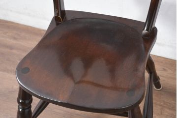 中古　松本民芸家具　#49型Aワイコムチェア　落ち着いた色味と滑らかな質感が美しいダイニングチェア(アームレスチェア、板座チェア、椅子、イス)(定価約11万円)(R-082408)