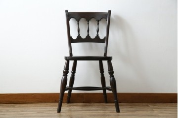 中古　松本民芸家具　#49型Aワイコムチェア　落ち着いた色味と滑らかな質感が美しいダイニングチェア　定価約11万円相当　(R-082408)