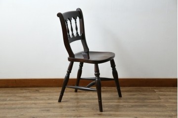 中古　松本民芸家具　#49型Aワイコムチェア　落ち着いた色味と滑らかな質感が美しいダイニングチェア　定価約11万円相当　(R-082408)