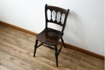 中古　松本民芸家具　#49型Aワイコムチェア　落ち着いた色味と滑らかな質感が美しいダイニングチェア　定価約11万円相当　(R-082408)