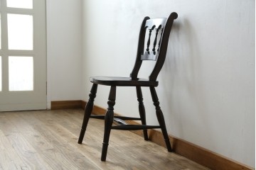 中古　松本民芸家具　#49型Aワイコムチェア　落ち着いた色味と滑らかな質感が美しいダイニングチェア　定価約11万円相当　(R-082408)