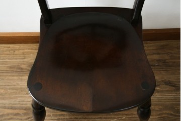 中古　松本民芸家具　#49型Aワイコムチェア　落ち着いた色味と滑らかな質感が美しいダイニングチェア　定価約11万円相当　(R-082408)