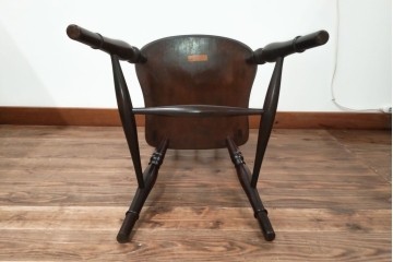 中古　松本民芸家具　#49型Aワイコムチェア　落ち着いた色味と滑らかな質感が美しいダイニングチェア　定価約11万円相当　(R-082408)