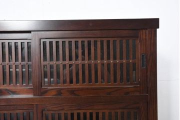 中古　美品　上質な和の空間を演出する水屋箪笥(食器棚、茶箪笥、戸棚、収納棚、キャビネット)(R-082409)