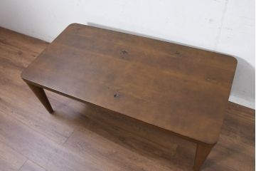 中古　美品　飛騨産業　キツツキマーク　楢(ナラ)材　森のことば　FR103T　木のぬくもり感じるローテーブル(センターテーブル、リビングテーブル)(R-082419)