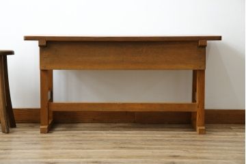 和製アンティーク　古い木の質感が温かみを感じるかわいい幼稚園の机(サイドテーブル、作業台、子供机、在宅ワーク、在宅用、デスク、ワークデスク)(R-082420)