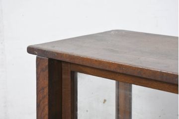 和製アンティーク　栓材　卓上　懐かしい雰囲気の横長ガラスケース(Gケース、ショーケース、収納棚、ローボード、飾り棚、陳列棚、店舗什器)(R-082427)