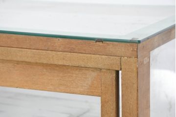和製アンティーク　ナラ材　レトロな雰囲気づくりに活躍してくれるパン屋の縦型ガラスケース(ショーケース、Gケース、ディスプレイケース、コレクションケース、飾り棚、陳列棚、店舗什器)(R-082428)