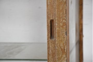 和製アンティーク　レトロな雰囲気あふれるパン屋の縦型ガラスケース(ショーケース、Gケース、ディスプレイケース、コレクションケース、飾り棚、陳列棚、店舗什器)(R-082429)