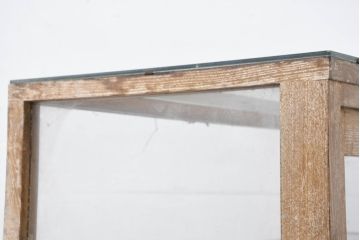 和製アンティーク　レトロな雰囲気あふれるパン屋の縦型ガラスケース(ショーケース、Gケース、ディスプレイケース、コレクションケース、飾り棚、陳列棚、店舗什器)(R-082429)