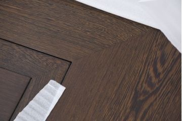 和製ビンテージ　未使用　新古品(中古)　鉄刀木(タガヤサン)　美しい杢目が魅力の4尺炉卓(ローテーブル、長火鉢、座卓、リビングテーブル、囲炉裏、ヴィンテージ)(R-082438)