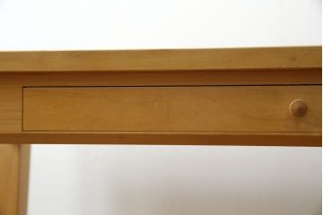 中古　WOOD YOU LIKE COMPANY(ウッドユウライクカンパニー)　FOUR DELTA TAPER DESK(4デルタテーパーデスク)　メープル無垢材　ナチュラルで心地よい木肌のデスク(引き出し付き、机、コンソールデスク、ワークデスク、在宅用、在宅ワーク用)(定価約24万円)(R-082448)