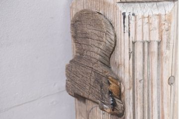 フランスアンティーク　古いパイン材の美しい木目と風合いが魅力的な手すり支柱(ピラー、柱、店舗什器)(R-082451)