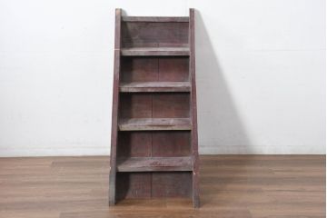 和製アンティーク　味わい深い欅(ケヤキ)材の小振りな時代階段(店舗什器)(R-082452)