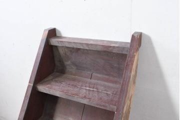 和製アンティーク　味わい深い欅(ケヤキ)材の小振りな時代階段(店舗什器)(R-082452)