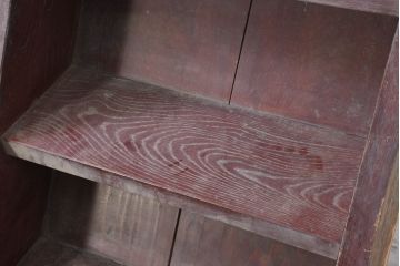 和製アンティーク　味わい深い欅(ケヤキ)材の小振りな時代階段(店舗什器)(R-082452)