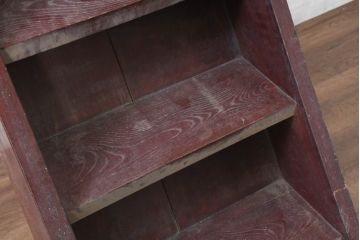 和製アンティーク　味わい深い欅(ケヤキ)材の小振りな時代階段(店舗什器)(R-082452)