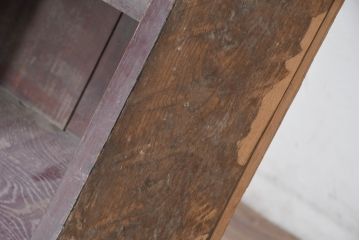 和製アンティーク　味わい深い欅(ケヤキ)材の小振りな時代階段(店舗什器)(R-082452)