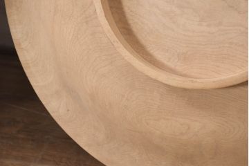 和製アンティーク　希少!!　特注!!　超特大!!　栃の木(トチノキ)　直径約57センチ　古い木味の太平椀(木製お椀、汁椀)(R-082453)