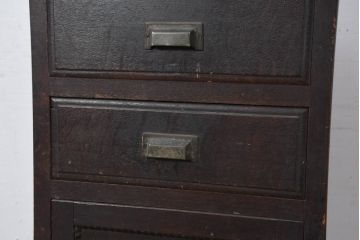 和製アンティーク　大正ロマンなお部屋に取り入れたいサイドキャビネット(サイドボード、電話台、花台、飾り台、収納棚、戸棚、縦型)(R-082454)