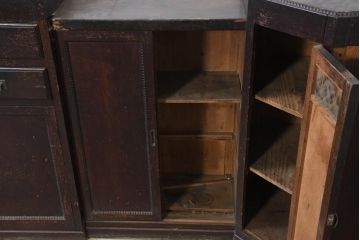 和製アンティーク　大正ロマンなお部屋に取り入れたい変わり型サイドボード(サイドキャビネット、収納棚、戸棚)(R-082455)