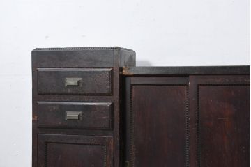 和製アンティーク　大正ロマンなお部屋に取り入れたい変わり型サイドボード(サイドキャビネット、収納棚、戸棚)(R-082455)