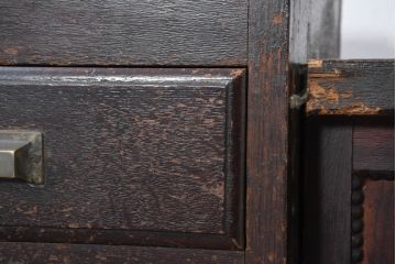 和製アンティーク　大正ロマンなお部屋に取り入れたい変わり型サイドボード(サイドキャビネット、収納棚、戸棚)(R-082455)