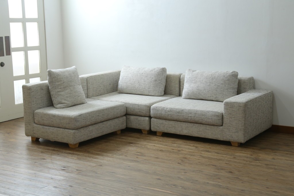 中古　HUKLA(フクラ)　REGATO(レガト)　Combination Sofa　自由にアレンジが可能なコンビネーションソファ3点セット　定価約70万円　(R-082458)