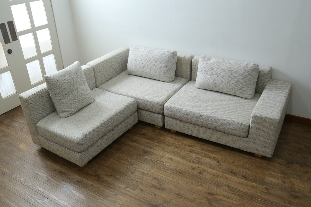 中古　HUKLA(フクラ)　REGATO(レガト)　Combination Sofa　自由にアレンジが可能なコンビネーションソファ3点セット　定価約70万円　(R-082458)