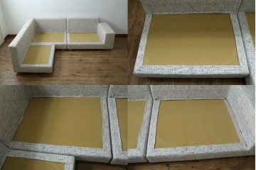 中古　HUKLA(フクラ)　REGATO(レガト)　Combination Sofa　自由にアレンジが可能なコンビネーションソファ3点セット　定価約70万円　(R-082458)