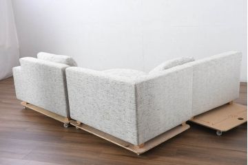 中古　美品!!　HUKLA(フクラ)　REGATO(レガト)　Combination Sofa　自由にアレンジが可能なコンビネーションソファ3点セット(3P、三人掛け、3人掛け、カウチソファ)(定価約70万円)(R-082458)