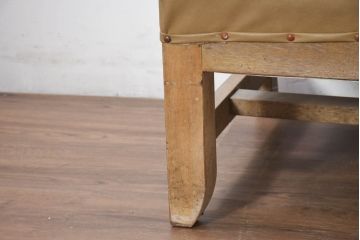 和製アンティーク　ナラ材　レトロな佇まいが魅力の3人掛けベンチ(ソファ、長椅子、長イス、3P、2人掛け)(R-082462)