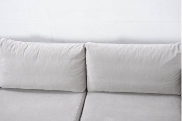 中古　美品　BoConcept(ボーコンセプト)　ゆったりとした座面のシンプルなオットマン付き3人掛けカウチソファ(トリプルソファ、フットスツール、3P、三人掛け)(R-082464)