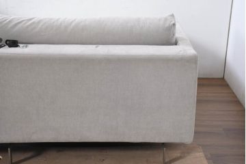 中古　美品　BoConcept(ボーコンセプト)　ゆったりとした座面のシンプルなオットマン付き3人掛けカウチソファ(トリプルソファ、フットスツール、3P、三人掛け)(R-082464)