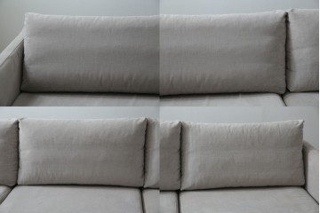 中古　美品　BoConcept(ボーコンセプト)　ゆったりとした座面のシンプルなオットマン付き3人掛けカウチソファ　(R-082464)