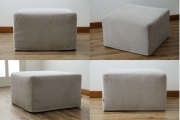 中古　美品　BoConcept(ボーコンセプト)　ゆったりとした座面のシンプルなオットマン付き3人掛けカウチソファ　(R-082464)