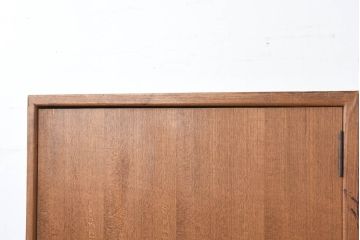 和製ビンテージ　北欧デザイン　チーク材　縦型/薄型　シンプルなデザインがお部屋に馴染みやすいワードローブ(衣装箪笥、洋服タンス、収納棚、ロッカー、ヴィンテージ)(R-082473)